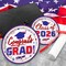 Graduation Party Supplies Kit Serves 50 - Graduation Party Red and Blue Class of 2026 Tableware Disposable Dinner Plates Dessert Plates and Napkins for Congrats Grad Party Decorations